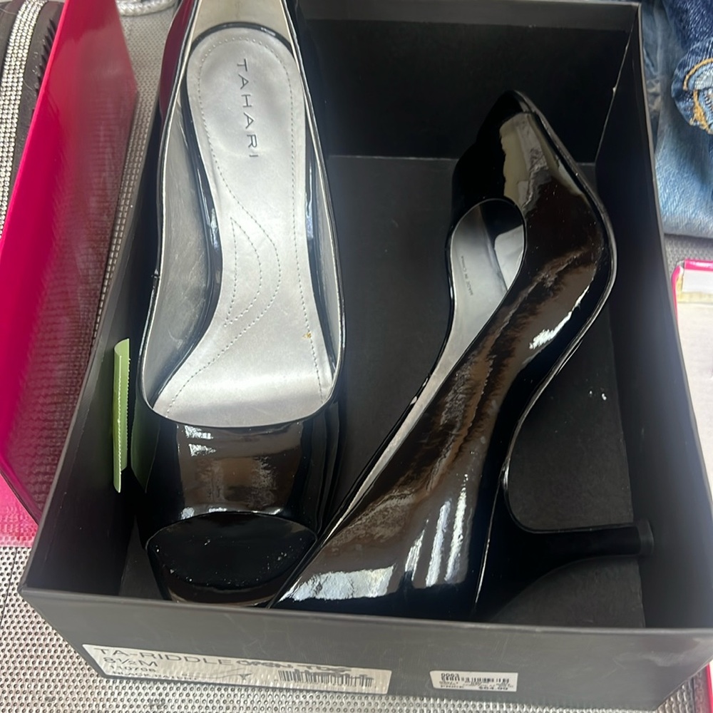 Tahari black shoes.